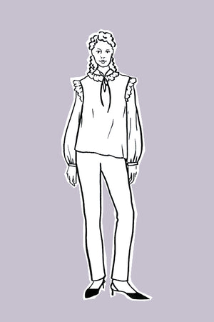 Helmi blouse illustration by Ivona Fodora for Tauko magazine