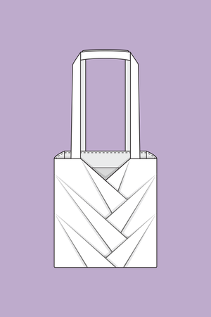 Line drawing for the Xenta tote bag